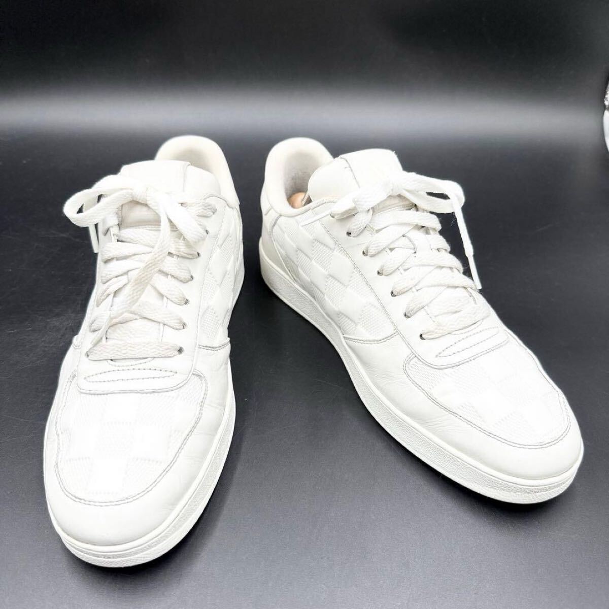 1 иен [ действующий прекрасный товар 24 год производства ] LOUIS VUITTON Louis Vuitton livoli линия Damier LVen Boss мужской спортивные туфли обувь обувь белый 26cm ранг 