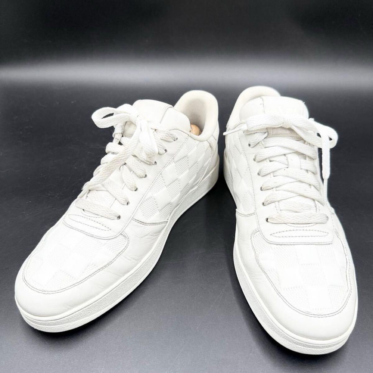 1 иен [ действующий прекрасный товар 24 год производства ] LOUIS VUITTON Louis Vuitton livoli линия Damier LVen Boss мужской спортивные туфли обувь обувь белый 26cm ранг 