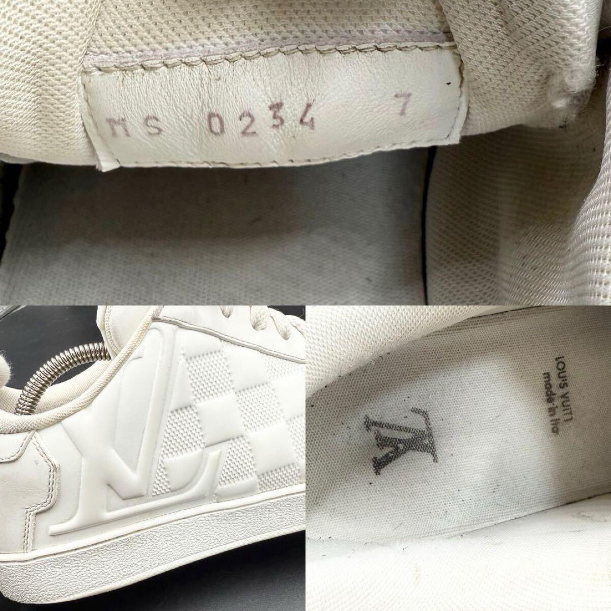 1 иен [ действующий прекрасный товар 24 год производства ] LOUIS VUITTON Louis Vuitton livoli линия Damier LVen Boss мужской спортивные туфли обувь обувь белый 26cm ранг 