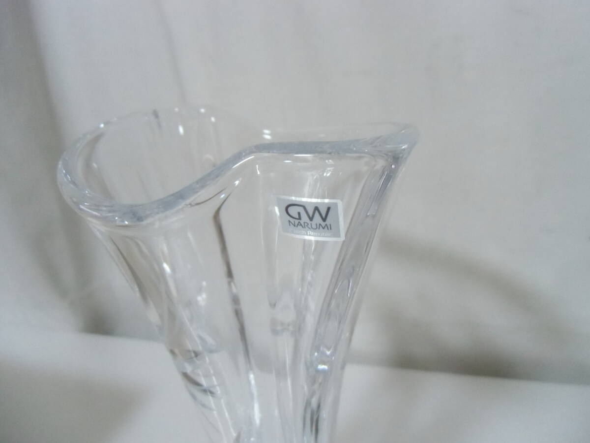 □未使用品 NARUMI(ナルミ) グラスワークス 花瓶 ガイア クリア 25cm GW3501-98255 名入れ フラワーベース_画像6