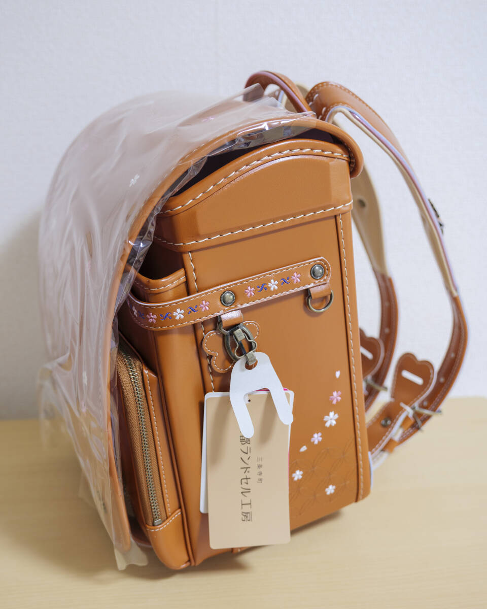 ランドセル 女の子向け スリジエ 桜 Cerisier ライトキャメル 京都ランドセル工房 開封のみ未使用_画像2
