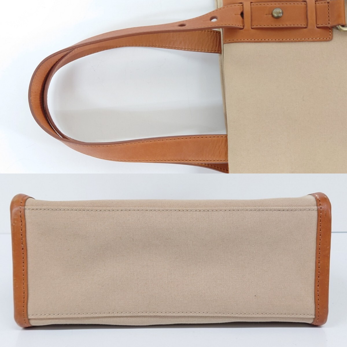 【K000】外観 美品 BURBERRY ハンドバッグ バーバリー トートバッグ ロゴ型押し キャンバス ベージュ系 ブランド カバン_画像5