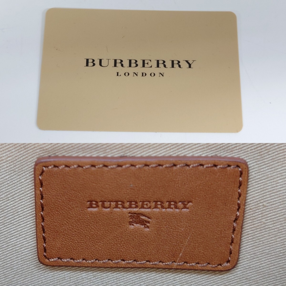 【K000】外観 美品 BURBERRY ハンドバッグ バーバリー トートバッグ ロゴ型押し キャンバス ベージュ系 ブランド カバン_画像7