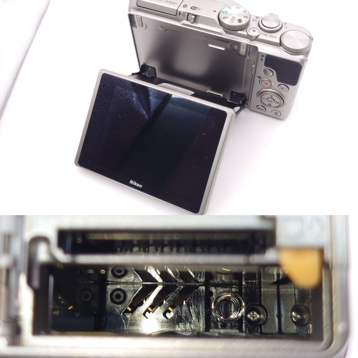 [KE1127-1] Nikon COOLPIX A900 темно синий teji4K NIKOKOR 35× WIDE OPTICAL ZOOM ED VR 4.3-151mm коробка с зарядным устройством электризация простой рабочее состояние подтверждено 