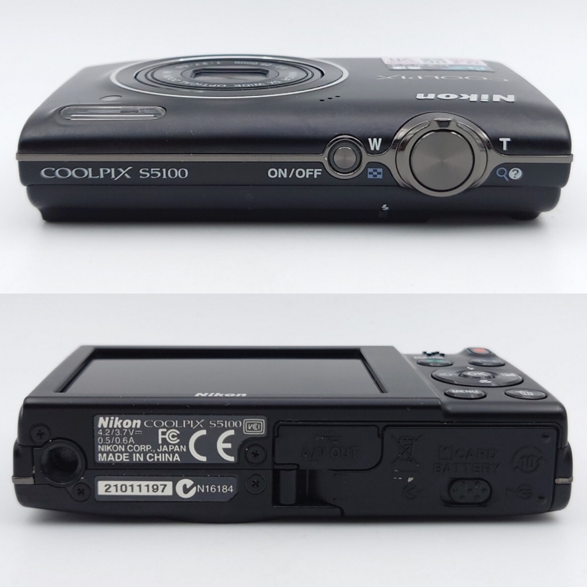 [KE1123] Nikon COOLPIX S5100 темно синий teji черный 5× WIDE OPTICAL ZOOM VR 5.0-25.0mm 1:2.7-6.6 с зарядным устройством электризация простой рабочее состояние подтверждено 