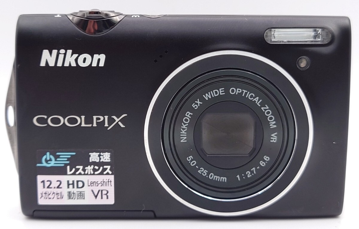 [KE1123] Nikon COOLPIX S5100 темно синий teji черный 5× WIDE OPTICAL ZOOM VR 5.0-25.0mm 1:2.7-6.6 с зарядным устройством электризация простой рабочее состояние подтверждено 
