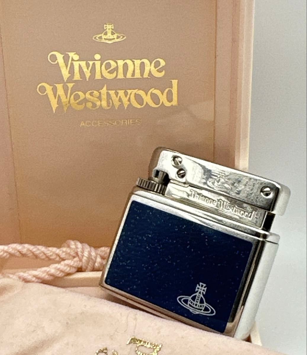 極上の逸品【廃盤 希少 美品】Vivienne Westwood ライター 本体 箱付き　ビィビィアンウェストウッド　ネイビー　ラメ入り　圧倒的存在感_画像1