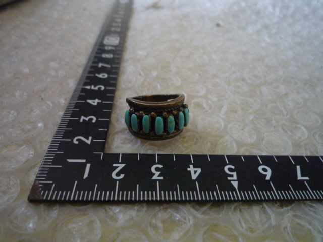 送料無料 SILVER925 シルバー925 ターコイズ リング 指輪 9号 現状渡し品_画像1