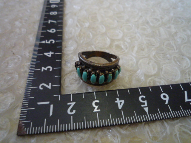 送料無料 SILVER925 シルバー925 ターコイズ リング 指輪 9号 現状渡し品_画像2
