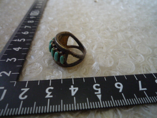 送料無料 SILVER925 シルバー925 ターコイズ リング 指輪 9号 現状渡し品_画像4