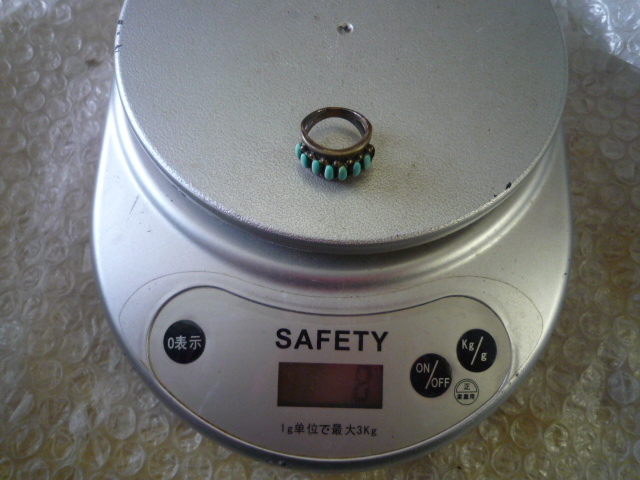 送料無料 SILVER925 シルバー925 ターコイズ リング 指輪 9号 現状渡し品_画像7