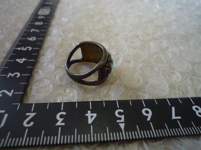 送料無料 SILVER925 シルバー925 ターコイズ リング 指輪 9号 現状渡し品_画像5
