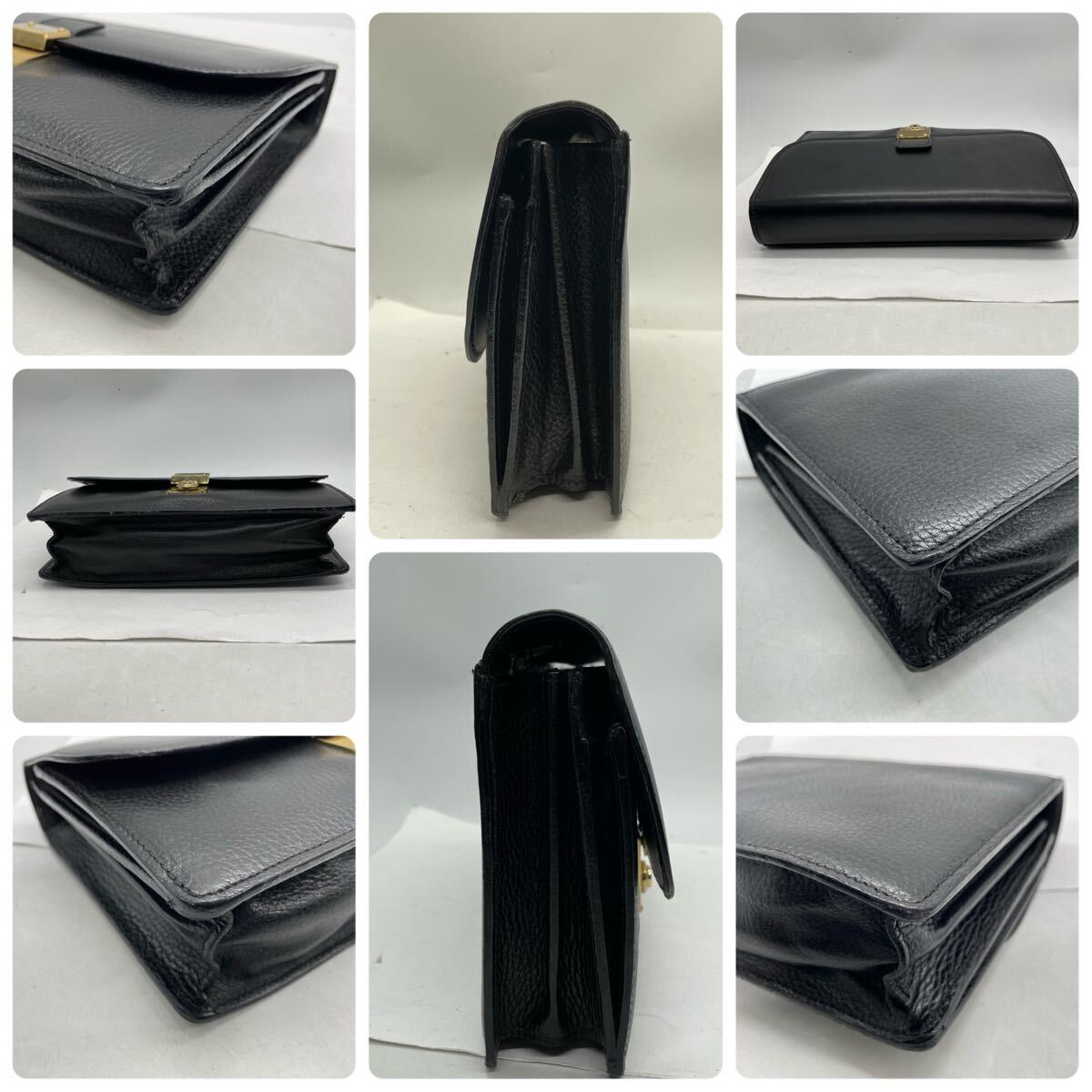 【良品】BALLY バリー 本革 レザー クラッチバッグ　鍵付き　セカンドバッグ　手持ち鞄　メンズ　バッグ　黒　ゴールド金具　コンパクト_画像5