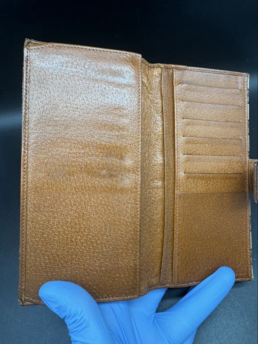 GUCCI GGキャンバス 長財布 ブラウン　箱　ショッパー_画像5