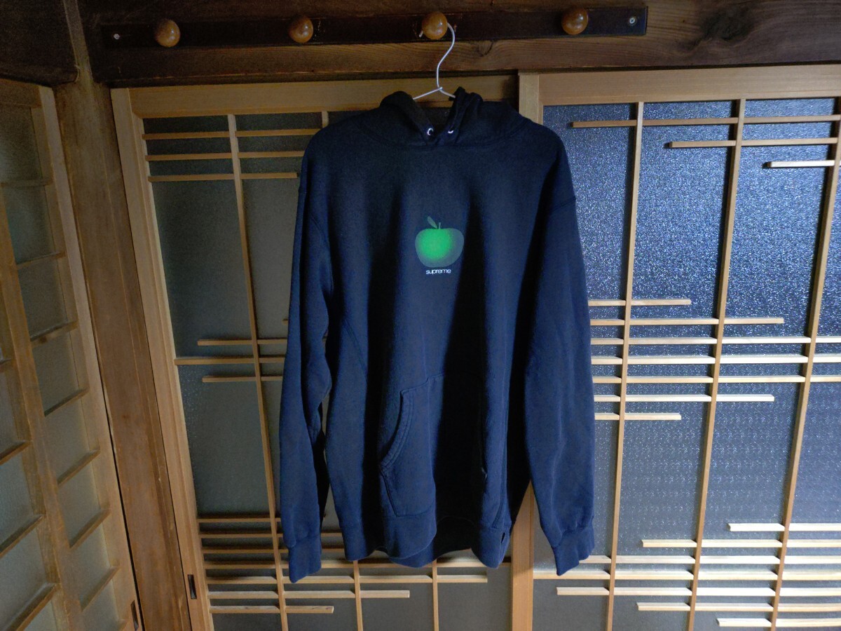 希少XL　Supreme 19SS Apple hooded パーカー　BLACK アップル_画像1