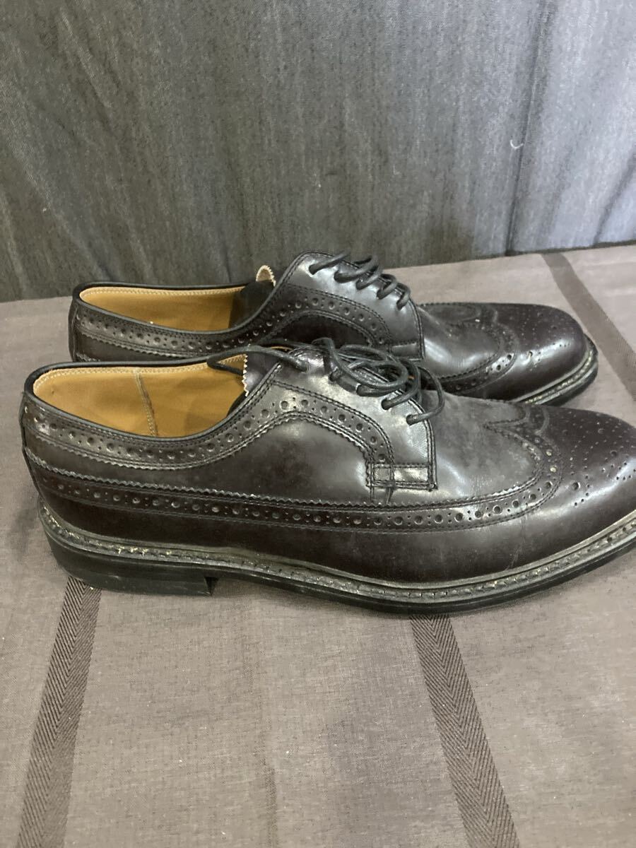 7 REGAL リーガル ウイングチップ レザー シューズ ダークブラウン 25EE い_画像4