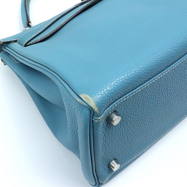 【広尾店】 HERMES エルメス ケリー32 2WAYバッグ トゴ ブルージーン □K刻印(2007年)SV金具 【17531】_画像4