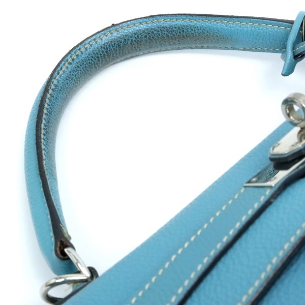 【広尾店】 HERMES エルメス ケリー32 2WAYバッグ トゴ ブルージーン □K刻印(2007年)SV金具 【17531】_画像5