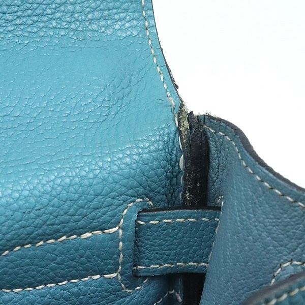 【広尾店】 HERMES エルメス ケリー32 2WAYバッグ トゴ ブルージーン □K刻印(2007年)SV金具 【17531】_画像9