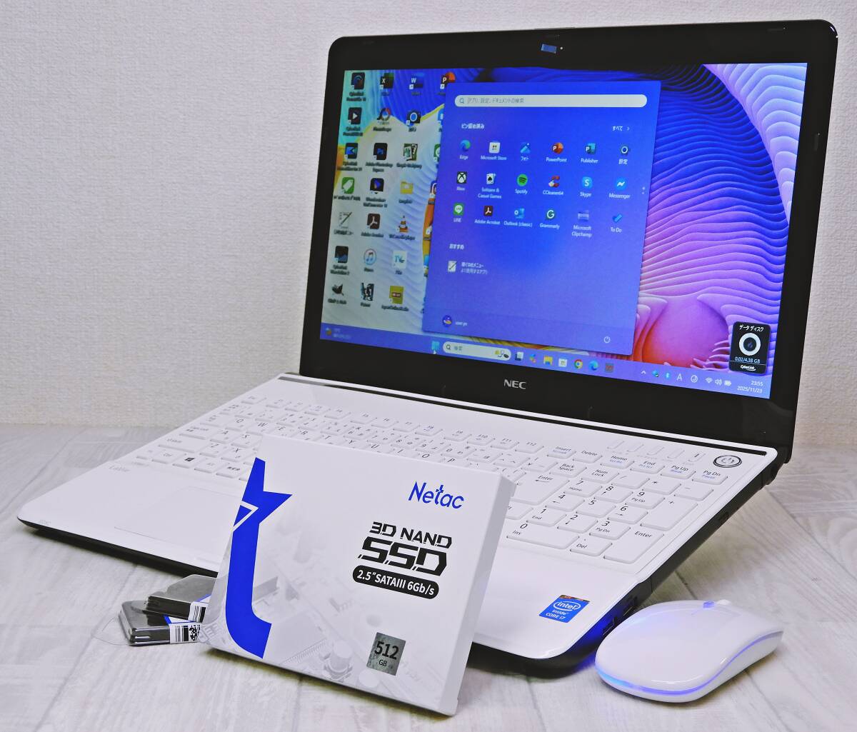 爆速新品SSD512GB+新品メモリ16GB★NEC LaVie ★Win11Pro(Ver25H2)Office2021★WiFi/Bluetooth/Blu-Ray/WEBカメラ/Core i7_画像2
