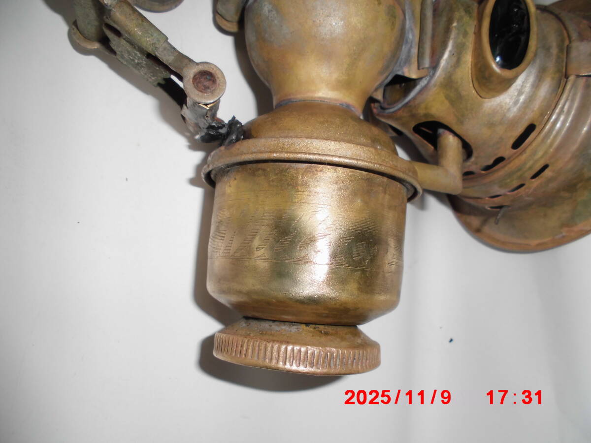 雨風防護カーバイトランプ大正時代(自転車等汎用型) メーカーTHE(欧米製?) 点灯する貴重品珍品_画像9