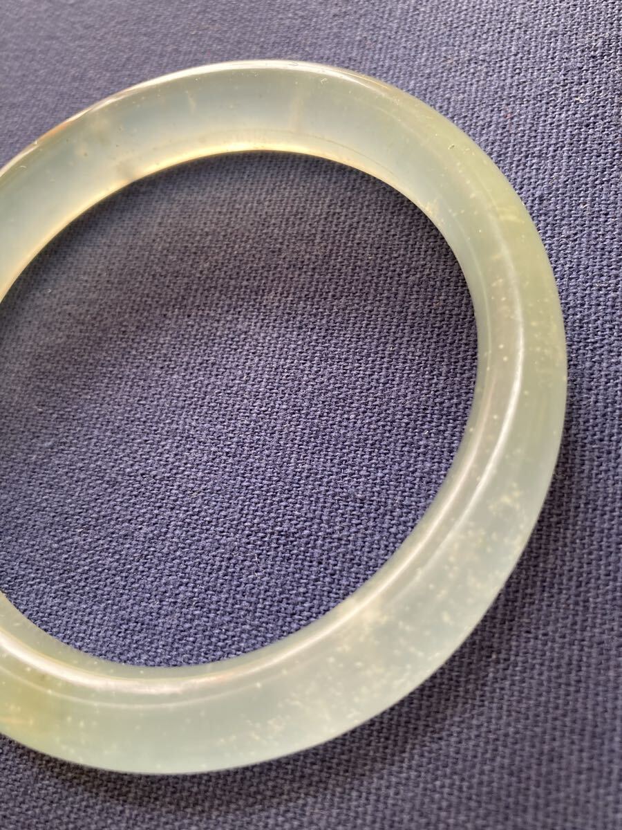 翡翠 バングル 腕輪 ブレスレット 天然石 パワーストーン ヒスイ アクセサリー 中国古美術　約47g_画像4