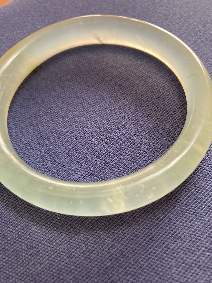 翡翠 バングル 腕輪 ブレスレット 天然石 パワーストーン ヒスイ アクセサリー 中国古美術　約47g_画像7