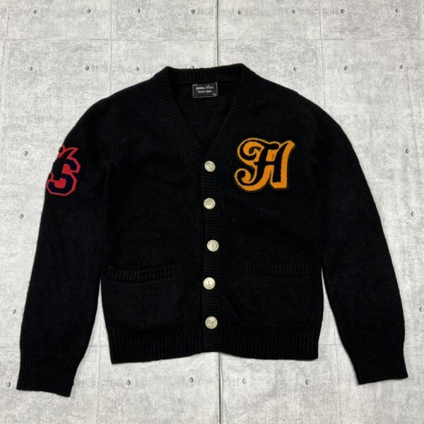 NUMBER (N)INE 上質素材 レタード カーディガン ナンバーナイン 滑らかなウール地 アワード ニット バーシティ Takahiro Miyashita 柳11916_画像1