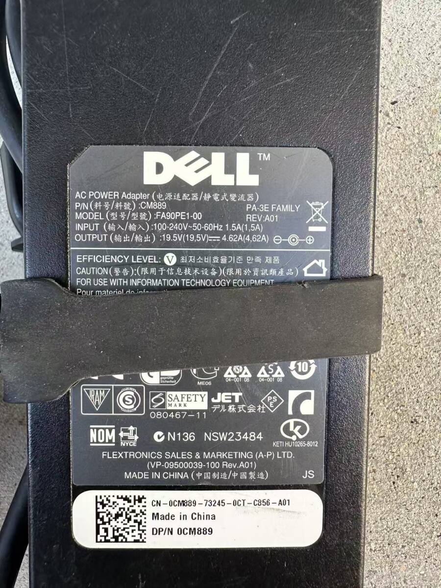 DELL AC ADAPTER PA3E アダプター 19.5V~4.62A FA90PE1-00 Inspiron Latitude Studio XPS Vostro Precision ノートパソコン_画像2