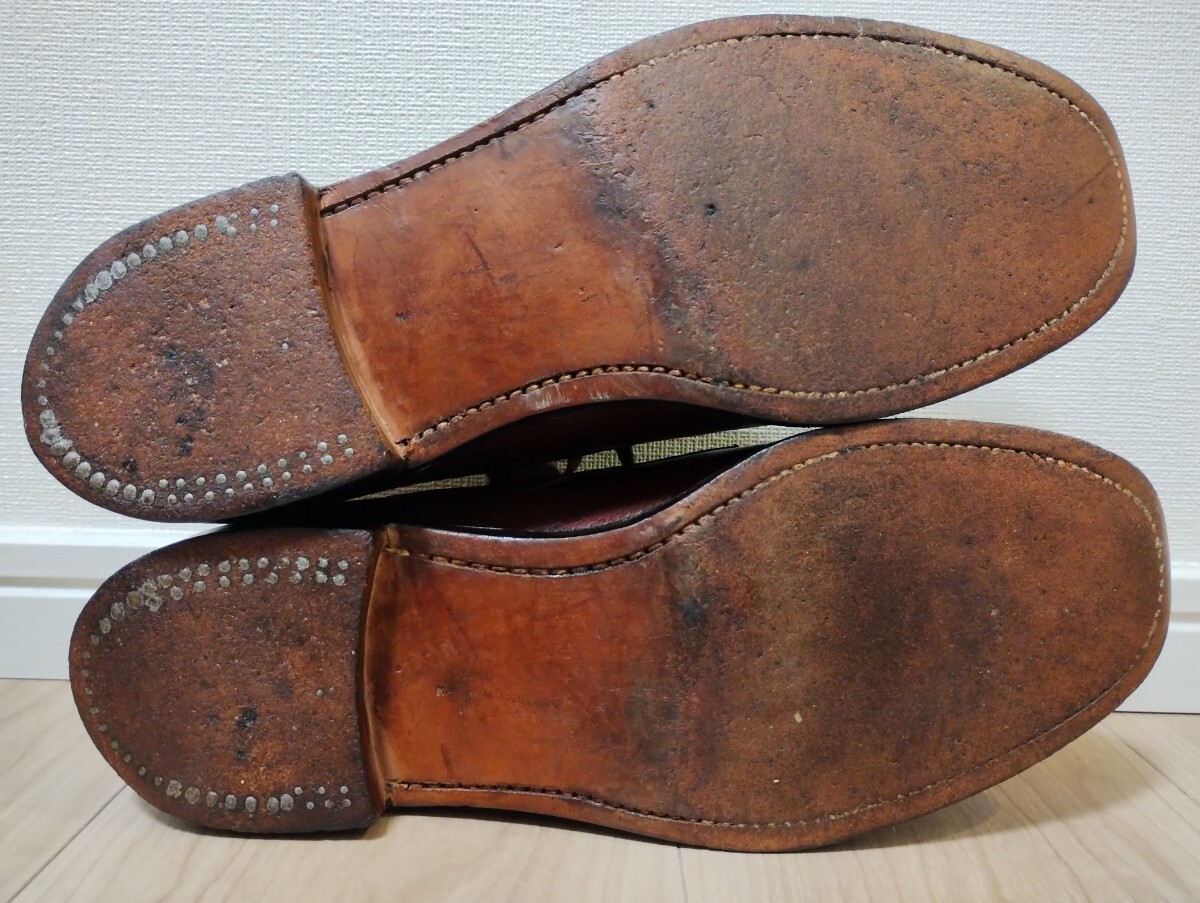 レア クロケット＆ジョーンズ ウイングチップ 茶 UK 7 25.5 ヴェルトショーン 英国製 ビンテージ トレーディングポスト別注 ケンゴン_画像3