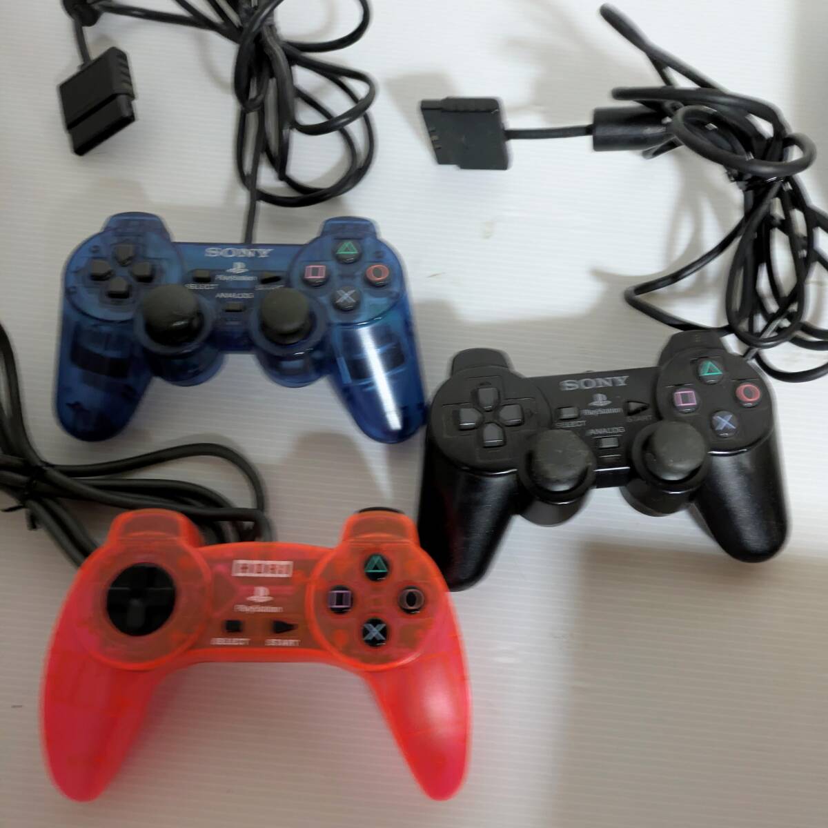 aa096【ジャンク】SONY PlayStation2 SCPH-30000 コントローラー(グリーン)付き 3個 ソフト22個付き_画像6