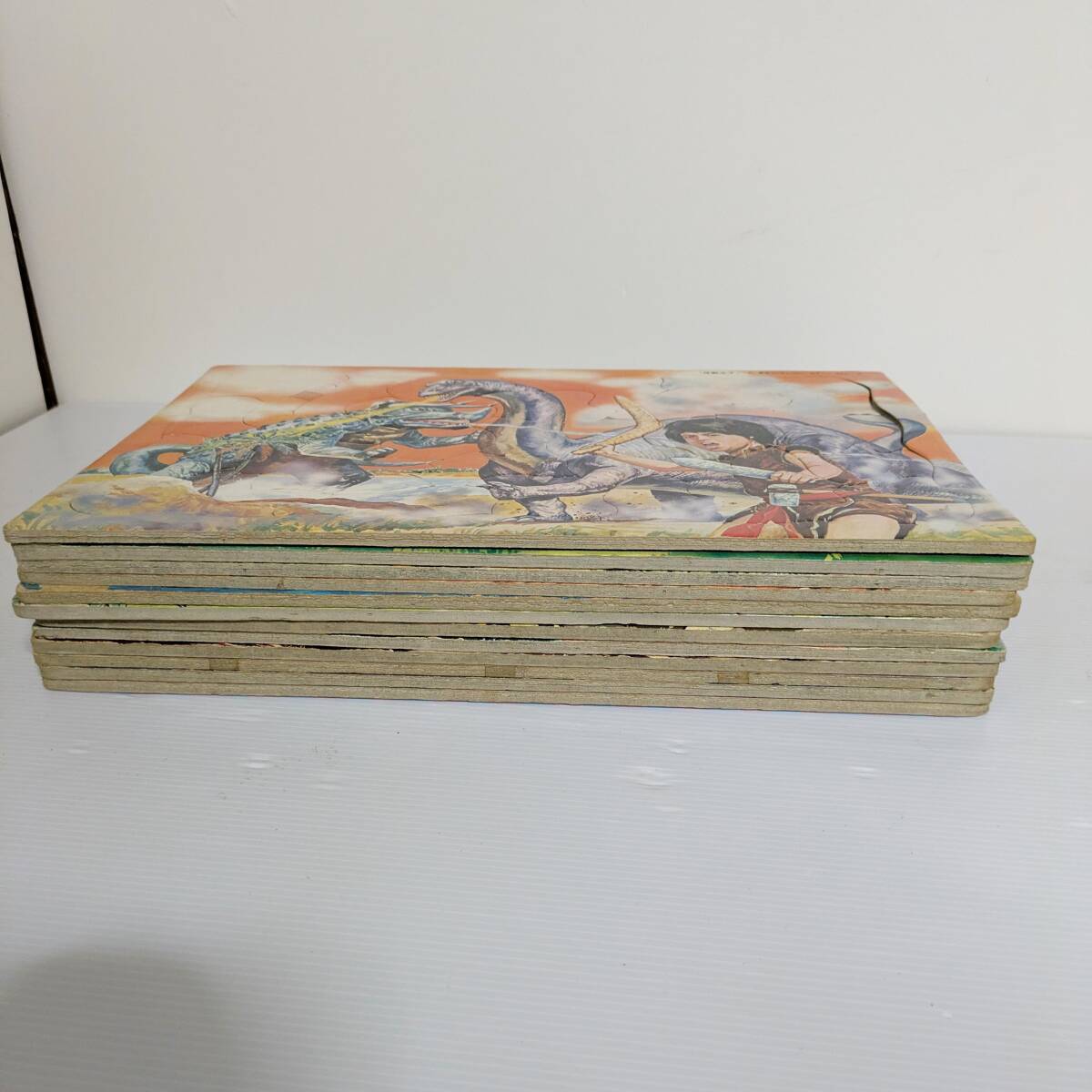 aa099 当時物 パズル ジャイアントロボ ジャングル大帝 サイボーグ007 黄金バットなど 12個まとめ レトロ アニメ おけいこばん 現状品_画像6