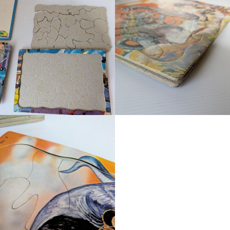 aa099 当時物 パズル ジャイアントロボ ジャングル大帝 サイボーグ007 黄金バットなど 12個まとめ レトロ アニメ おけいこばん 現状品_画像8