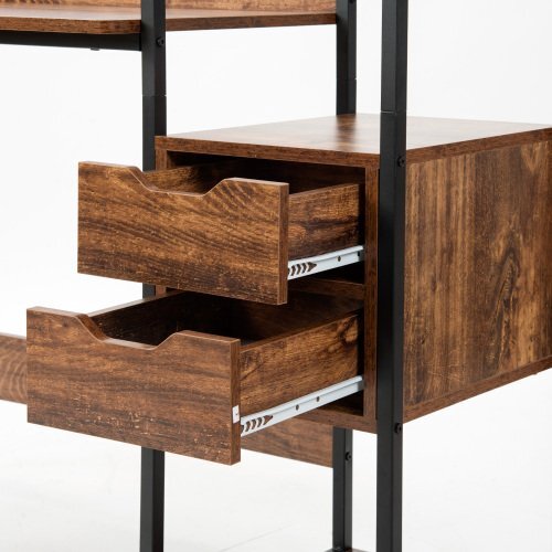 [ популярный товар ][ темно-коричневый ] компьютерный стол выдвижной ящик имеется 3 уровень полка есть компьютерный стол из дерева швейная машина шт. кабинет стол письменный стол . чуть более стол 0.7