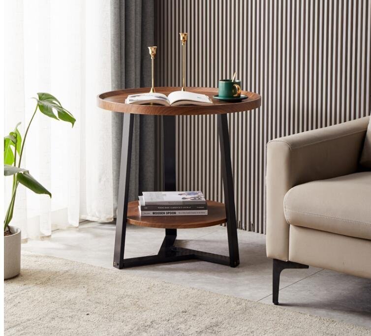 高品質サイドテーブル 丸形 別荘 卓 ナイトテーブル リビング 北欧 木製 コーヒーテーブル 贅沢_画像4