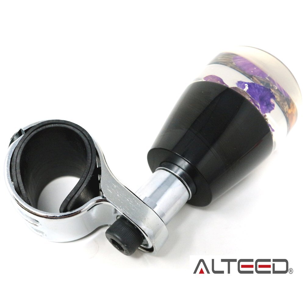 水中花ハンドルスピンナー/本物蘭生花/ステアリングノブ/紫色/細径_画像5