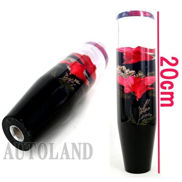 水中花シフトノブ/本物蘭/生花作品/200mm 20cmロング/赤色_画像3