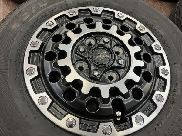 ◆1000円～ PPX GX14 12インチ 3.5J+45 100/4H ブリヂストン 145/80R12LT 新品付き!! 軽トラ/バン/アトレー/エブリィ/ハイゼット/N-VAN他_画像6