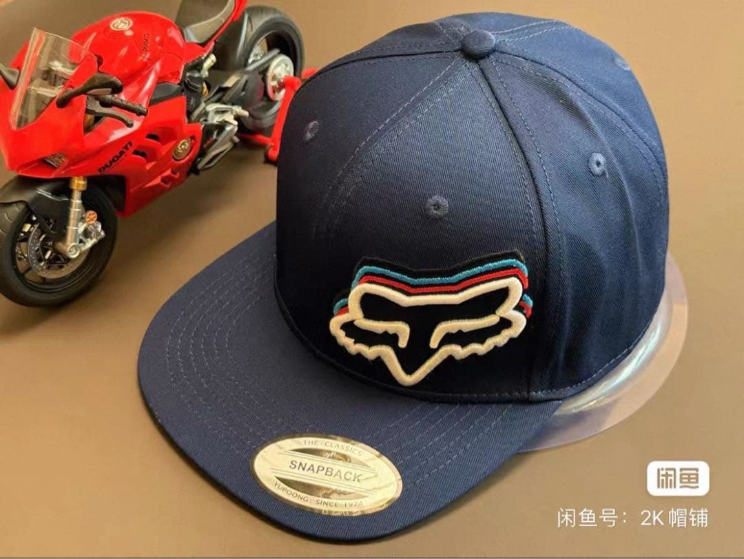 【新品/FOX】 YUPOONG製 スナップバックキャップ ネイビー モトクロス 送料無料 オフロード VMX BMX _画像1