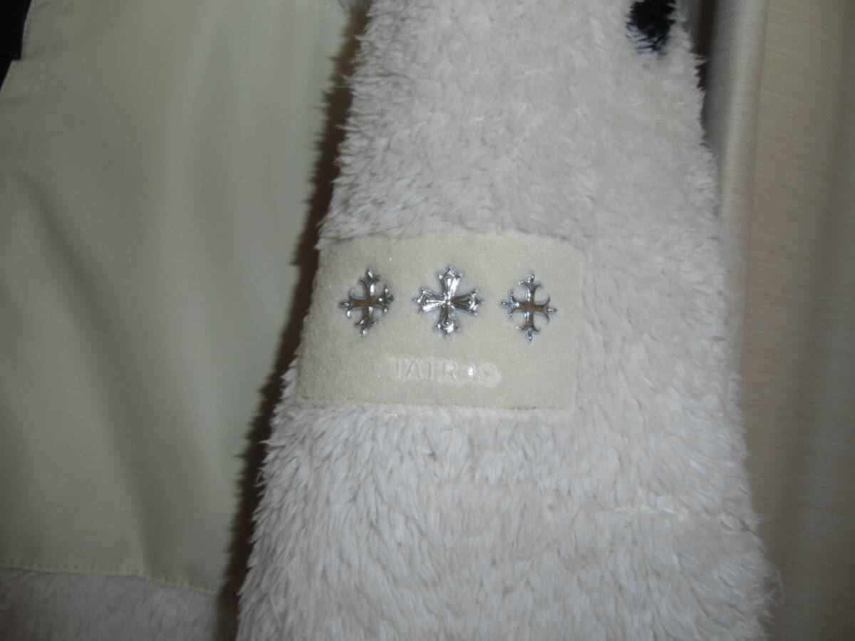 TATRAS タトラス・ ボア フリース パーカー ジャケット　ホワイト 起毛 ダブルジップ 背面ロゴ 肩ロゴワッペン サイズ　02（L相当）_画像5