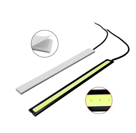 送料無料 未使用品 4本セット LED デイライト COB防水 アルミシェル 薄型 ホワイト 12V 白 ホワイト17cm_画像3