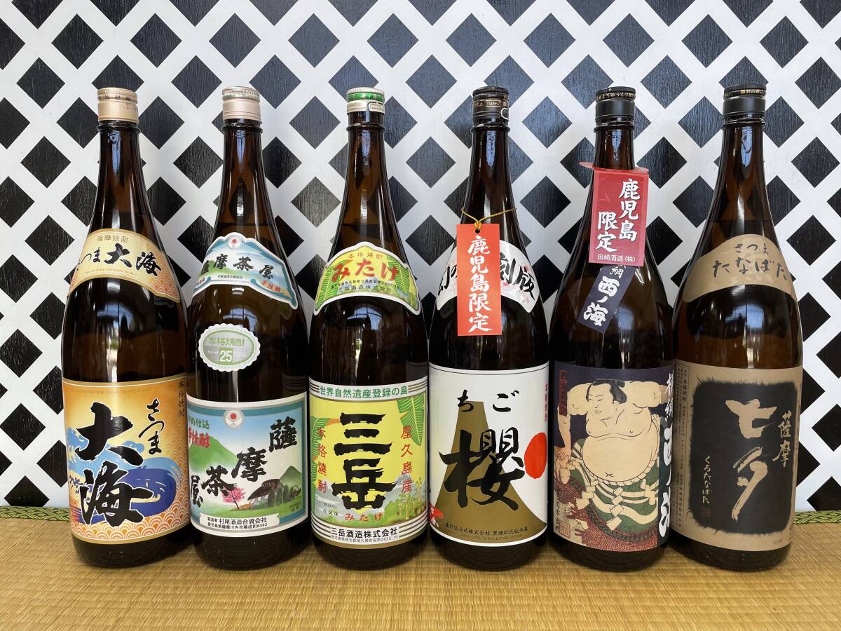 プレミアム焼酎三岳セット 大海 薩摩茶屋 三岳 ちご櫻 西ノ海 七夕黒 1800ml 6本組 本格焼酎 芋焼酎 プレミアム焼酎 鹿児島_画像1