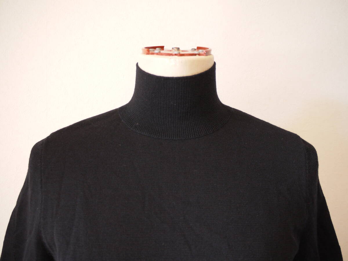 Leilian レリアン ハイネック半袖ニット ブラック ９ 美品_画像2