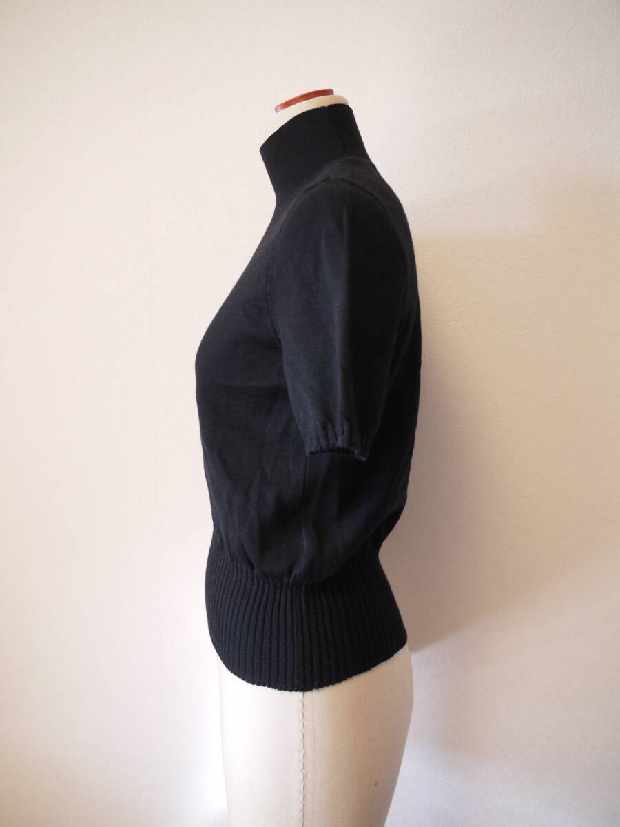 Leilian レリアン ハイネック半袖ニット ブラック ９ 美品_画像4