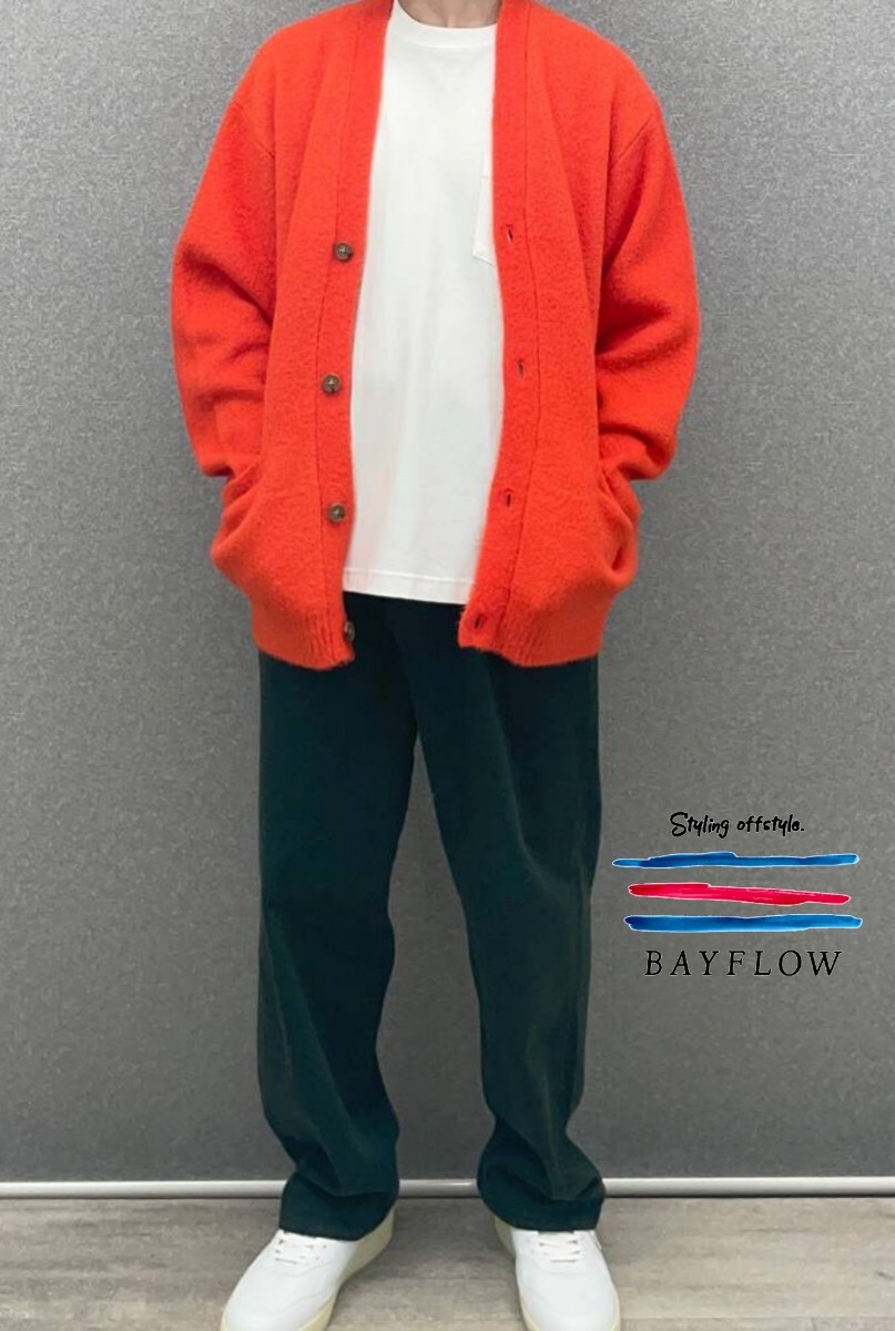 【新品】BAYFLOW Lサイズ B-FLEX セミワイドパンツ ストレッチ チャコール ベイフロー リラックスシルエット_画像2