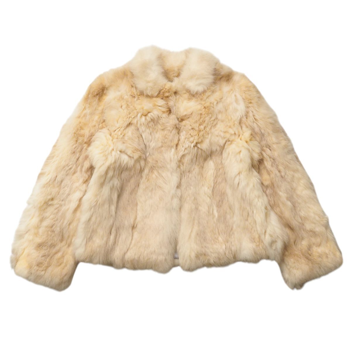 GS4338◇ニュージーランド製 Ode ポッサム ファーコート ショート丈 ファージャケット サイズ34/87cm 毛皮コート ベージュ系_画像1