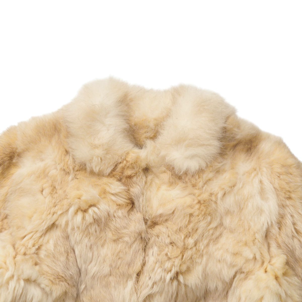 GS4338◇ニュージーランド製 Ode ポッサム ファーコート ショート丈 ファージャケット サイズ34/87cm 毛皮コート ベージュ系_画像5