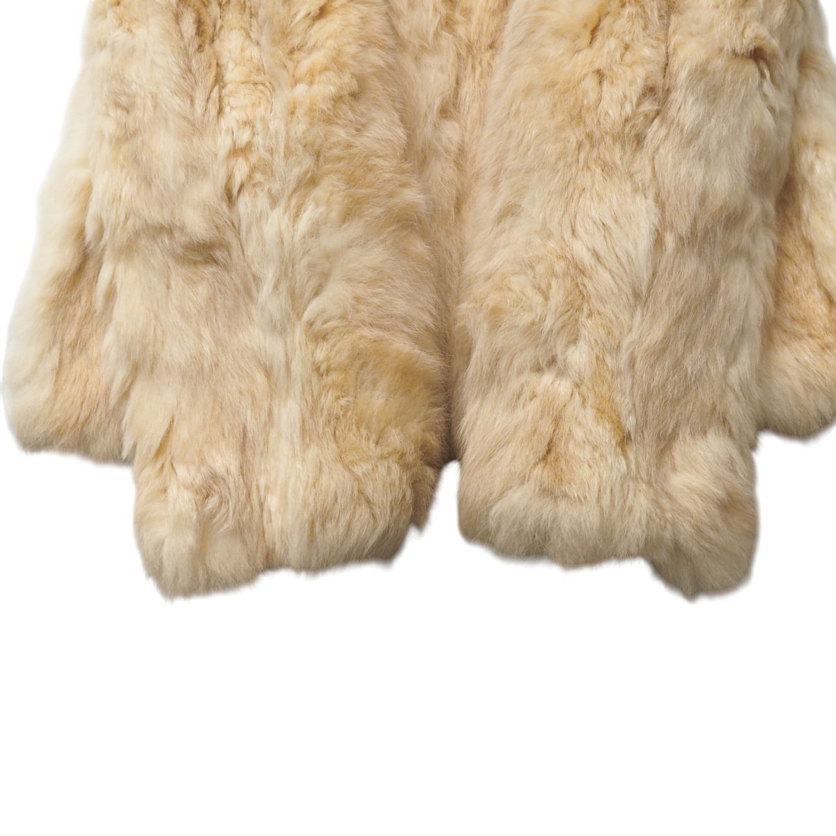 GS4338◇ニュージーランド製 Ode ポッサム ファーコート ショート丈 ファージャケット サイズ34/87cm 毛皮コート ベージュ系_画像6