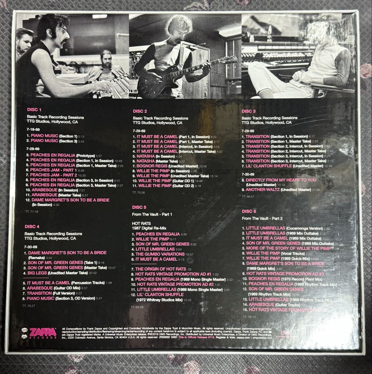 新品未開封 FRANK ZAPPA フランクザッパ★THE HOT RATS SESSIONS (6CD)ボックス_画像2