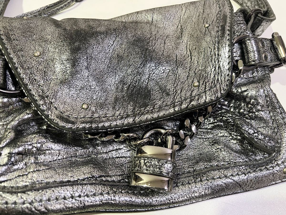 【美品】Chloe クロエ パディントン ヴィンテージ加工 シルバー 南京錠 鍵付き 60サイズ（203）_画像2